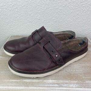 Merrell Womens Sz 9.5 Around Town Slip On Fashion Sneaker Brown Leather Shoes